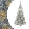 vidaXL Vianočn&yacute; stromček s LED osvetlen&iacute;m Strieborn&aacute; 180 cm PET a oceľ