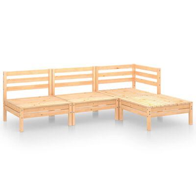 vidaXL 4-dielna záhradná sedacia súprava masívne borovicové drevo