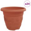 vidaXL Kulat&yacute; kvetin&aacute;č 24 ks Tehlovo červen&aacute; &Oslash; 22 x 18 cm Plast