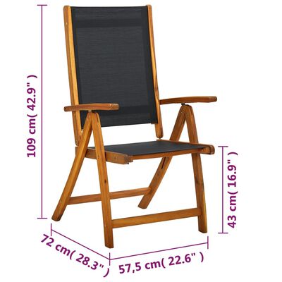 vidaXL Skladacie záhradné stoličky 2 ks, akáciový masív a textilén