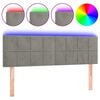 vidaXL Čelo postele s LED bledosiv&eacute; 144x5x78/88 cm zamat