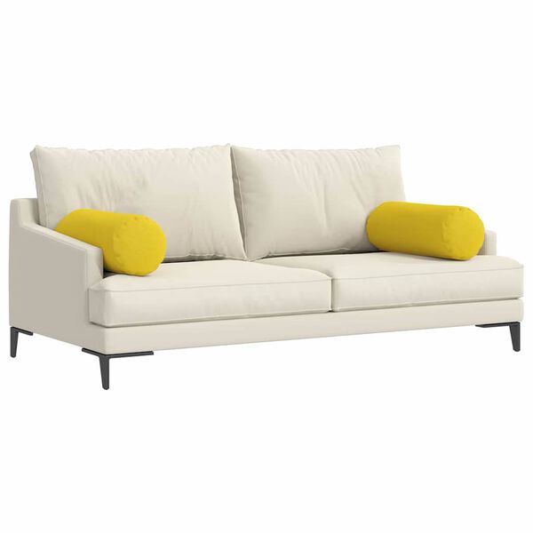 vidaXL Podložkové vankúše 2 pcs Svetložltá Ø 25 x 70 cm látka