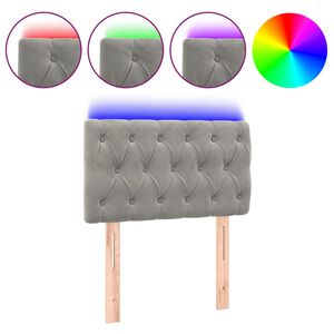 vidaXL Čelo postele s LED bledosiv&eacute; 80x7x78/88 cm zamat