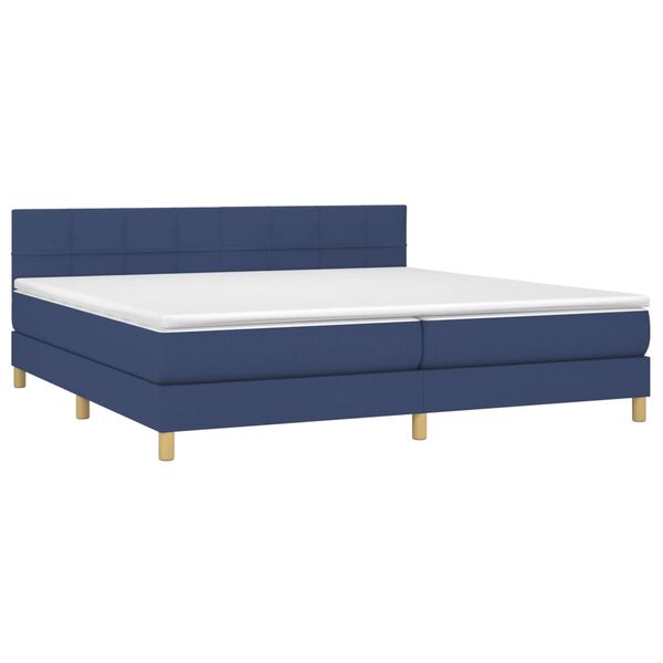 vidaXL Boxspring posteľ s matracom modr&aacute; 200x200 cm l&aacute;tka