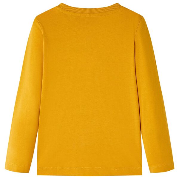 Detské tričko s dlhými rukávmi okrové 104