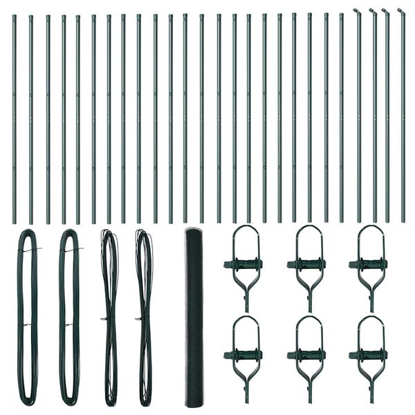 vidaXL Plot s stĺpmi Zelen&aacute; 1.6 x 50 m Ocel potiahnut&aacute; PVC