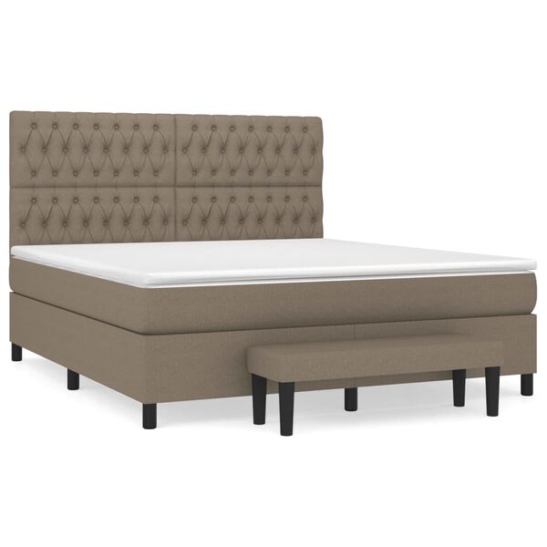 vidaXL Posteľn&yacute; r&aacute;m boxspring s matracom sivohned 180x200 cm l&aacute;tka