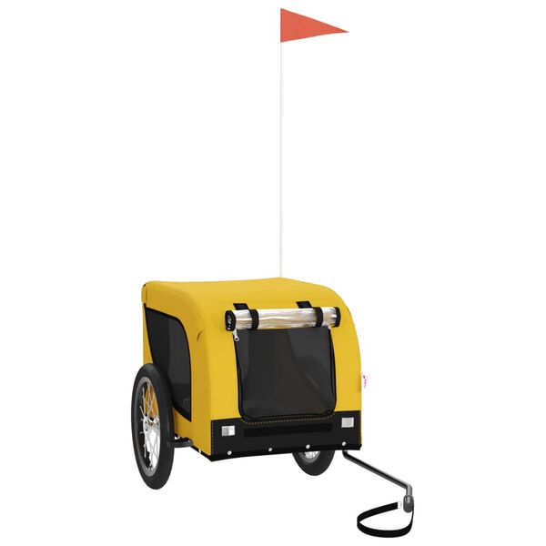 vidaXL Cyklovozík pre zvieratá, žtlo čierny, oxfordská látka, železo