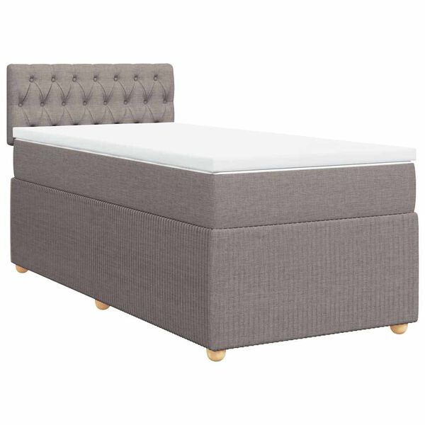 vidaXL Boxspring posteľ s matracom sivohned&yacute; 100x200 cm l&aacute;tka