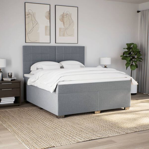 vidaXL Boxspring posteľ s matracom bledosiv&aacute; 180x200 cm l&aacute;tka