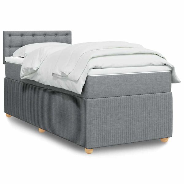 vidaXL Boxspring posteľ s matracom bledosiv&yacute; 100x200 cm l&aacute;tka