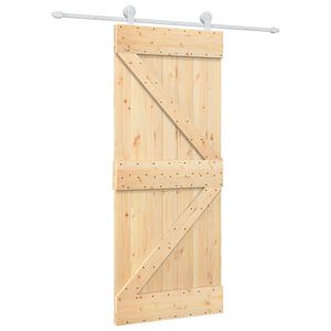 vidaXL Posuvn&eacute; dvere 85 x 210 cm Mas&iacute;vne borovicov&eacute; drevo (neupraven&eacute;)