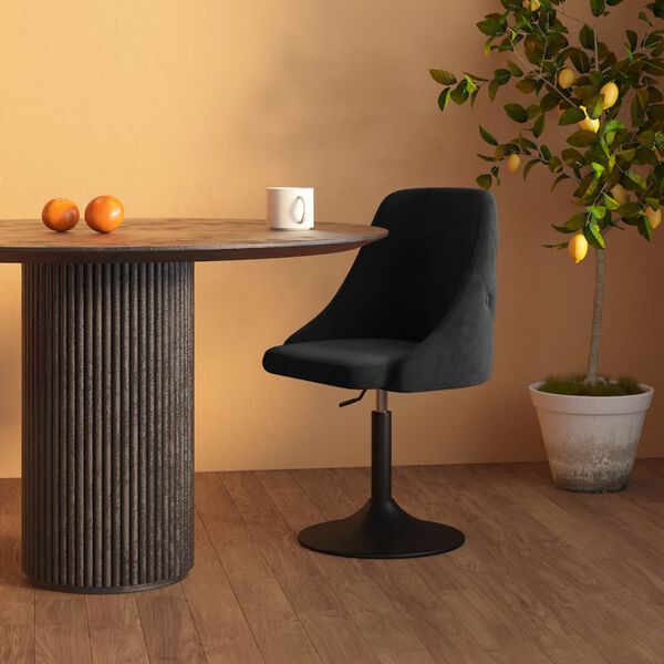 vidaXL Jed&aacute;lensk&aacute; stolička čierna zamatov&aacute;