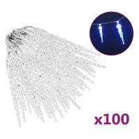 vidaXL Vianočné svetelné cencúle 100 ks, modré, akryl