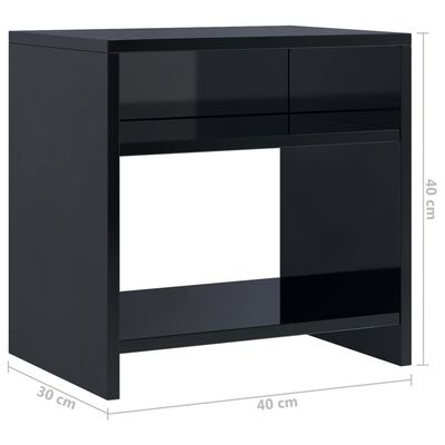 vidaXL Nočný stolík vysokoleský čierny 40x30x40 cm drevotrieska