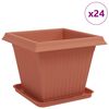 vidaXL Kvetin&aacute;če 24 pcs Tehlovo červen&aacute; 38 x 38 x 30 cm Plast