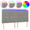 vidaXL Čelo postele s LED bledosiv&eacute; 200x5x118/128 cm zamat