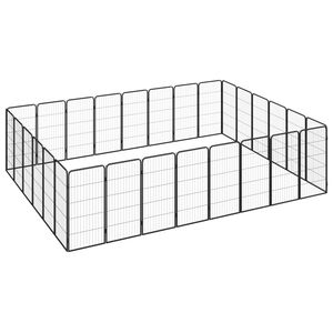 vidaXL Ohr&aacute;dka pre psov 28 panelov čierna 50x100 cm pr&aacute;&scaron;kovan&aacute; oceľ