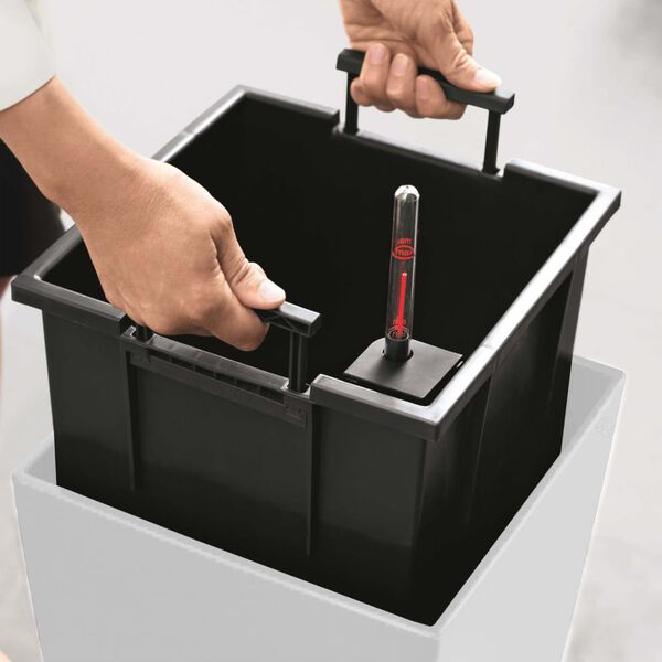 LECHUZA Kvetináč Cubico Alto 40 ALL-IN-ONE vysokolesklý biely 18230