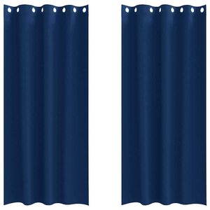 vidaXL Z&aacute;clony na zatemnenie s kr&uacute;žkami 2 pcs Tmavomodr&aacute; 225 x 140 cm