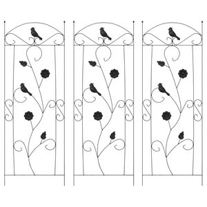 vidaXL Z&aacute;hradn&yacute; plot 3 pcs Čierna 112 x 40 cm Oceľ