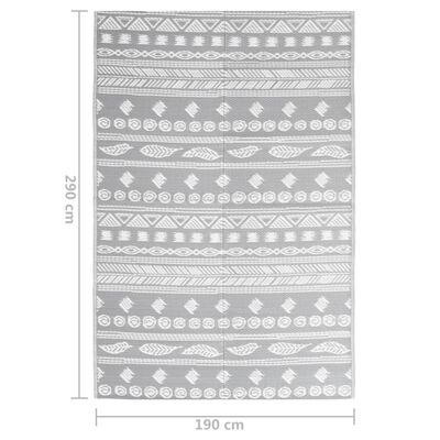 vidaXL Vonkajší koberec sivý 190x290 cm PP