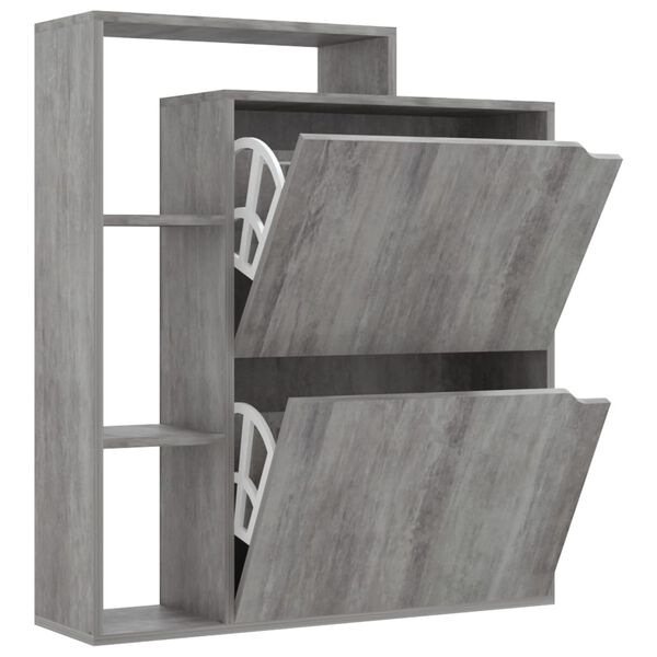 vidaXL Botník betónový 79,5x24x90,5 cm drevotrieska