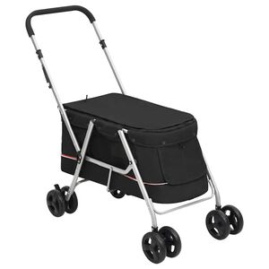 vidaXL Skladac&iacute; koč&iacute;k pre psa čierny 100x49x96 cm ľanov&aacute; tkanina