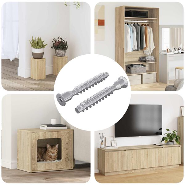 vidaXL Potvrden&eacute; skrutky 2 pcs Strieborn&aacute; &Oslash;7 x 50 mm Kov