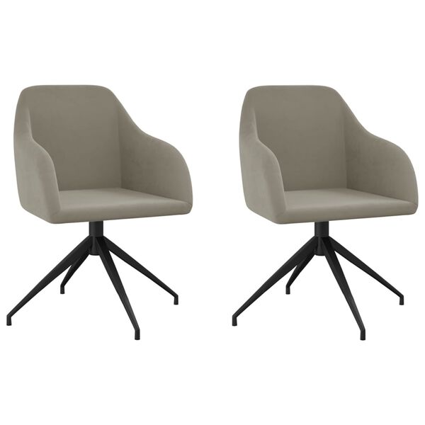 vidaXL Otočn&eacute; jed&aacute;lensk&eacute; stoličky 2 ks bledosiv&eacute; zamatov&eacute;