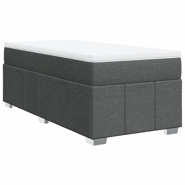 vidaXL Boxspring posteľ s matracom tmavosiv&aacute; 90x200 cm l&aacute;tka