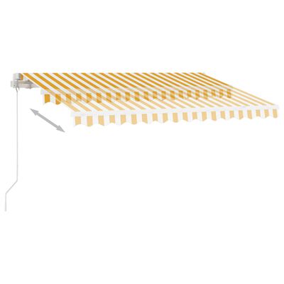 vidaXL Ručne zaťahovacia markíza s LED 300x250 cm žlto-biela