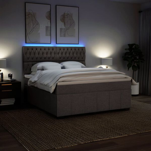 vidaXL Posteľn&yacute; r&aacute;m boxspring s matracom sivohned 180x200 cm l&aacute;tka