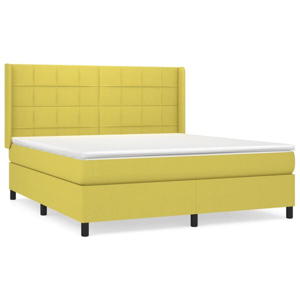 vidaXL Boxspring posteľ s matracom zelen&aacute; 180x200 cm l&aacute;tka