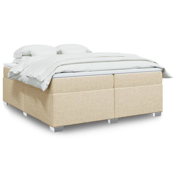 vidaXL Boxspring posteľ s matracom kr&eacute;mov&aacute; 200x200 cm l&aacute;tka