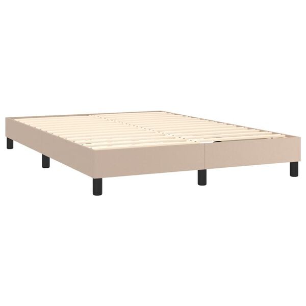 vidaXL Boxspring posteľ s matracom kapuč&iacute;nov&aacute; 140x190 cm umel&aacute; koža