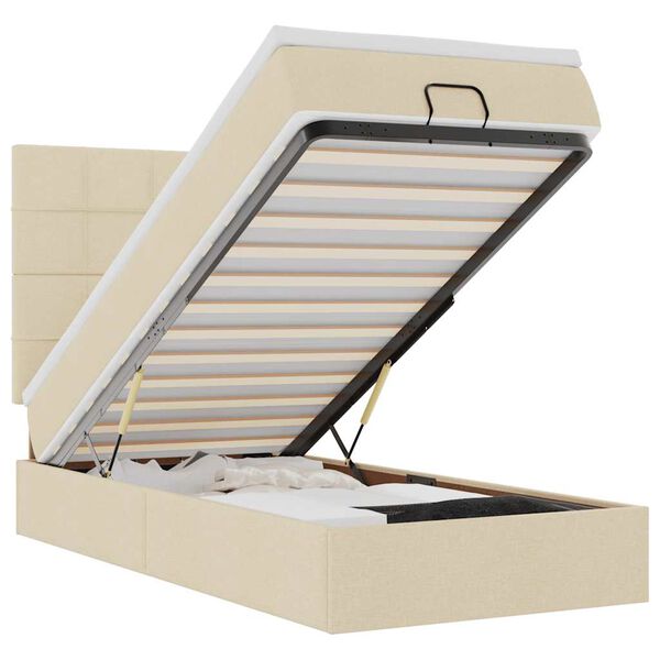 vidaXL Osmanský rám postele s matracom krémová 80x200 cm látka