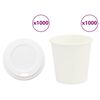 vidaXL papierov&eacute; &scaron;&aacute;lky na k&aacute;vu s viečkom 1000 ks 4oz 100ml