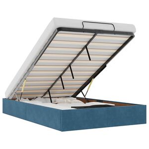 vidaXL Osmansk&yacute; r&aacute;m postele bez matraca tmavomodr&aacute; 120x190 cm zamat