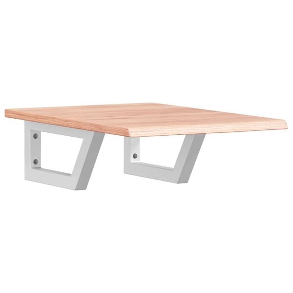 vidaXL Polica pod um&yacute;vadlo, n&aacute;stenn&aacute;, oceľ a dubov&yacute; mas&iacute;v