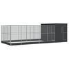 vidaXL Voli&eacute;ra s nadstavcom strieborn&aacute; 704x303x216 cm oceľ