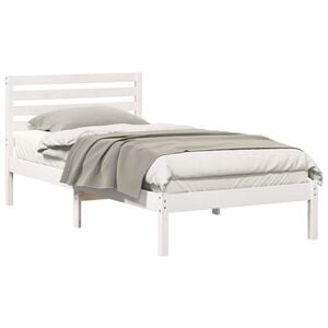 vidaXL R&aacute;m postele Biela 80 x 200 cm Mas&iacute;vne borovicov&eacute; drevo