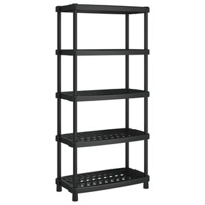 vidaXL Reg&aacute;l s 5 &uacute;ložn&yacute;mi poličkami čierny 93,5x45,5x194,5 cm PP