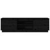 vidaXL TV stolík čierny 140x35x40 cm masívna borovica