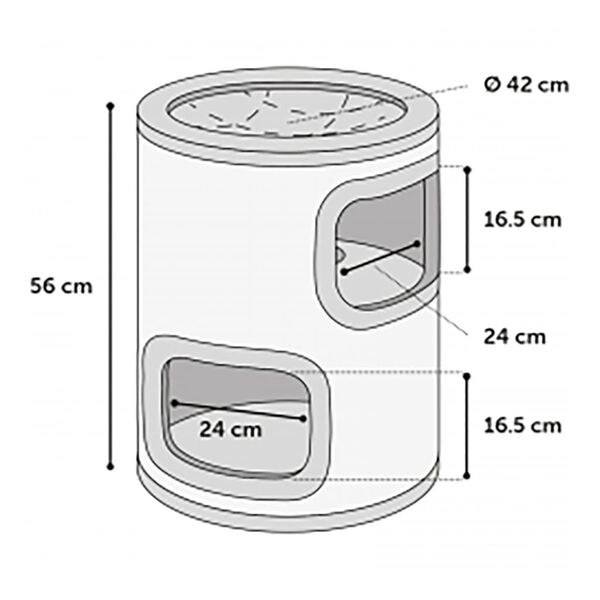 FLAMINGO Škrabací sud pre mačky Enes sivý S 42x42x56 cm