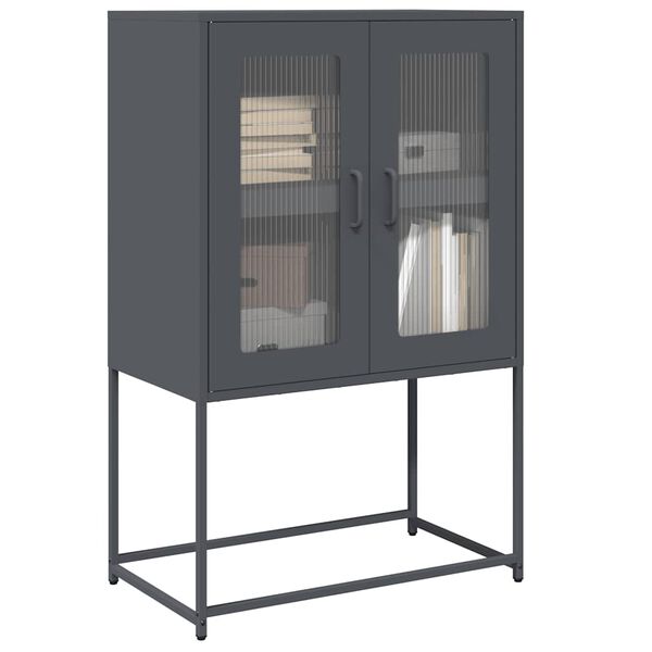 vidaXL Highboard Antracit 68x39x107 cm Oceľ