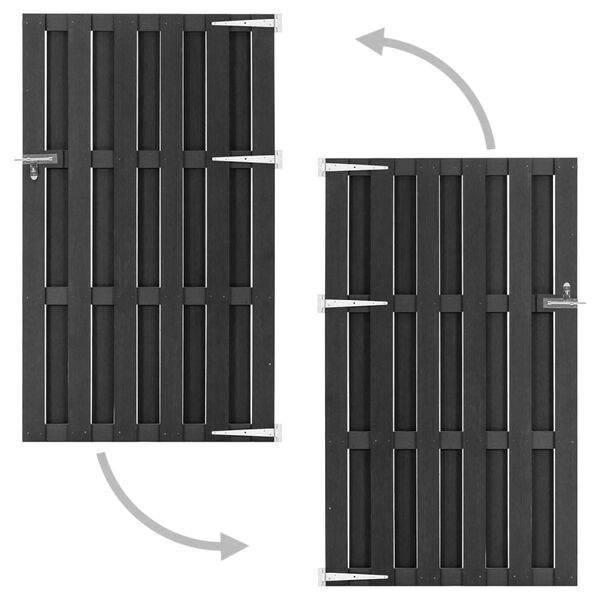 vidaXL Záhradná brána WPC 100x180 cm sivá