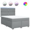 vidaXL Boxspring posteľ s matracom bledosiv&aacute; 140x200 cm l&aacute;tka
