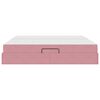 vidaXL Postel s &uacute;ložn&yacute;m prostorem a matrac&iacute; Ružov&aacute; 200 x 200 cm Zamat