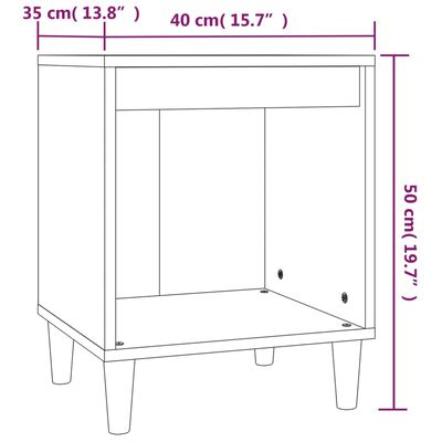 vidaXL Nočný stolík lesklý biely 40x35x50 cm spracované drevo
